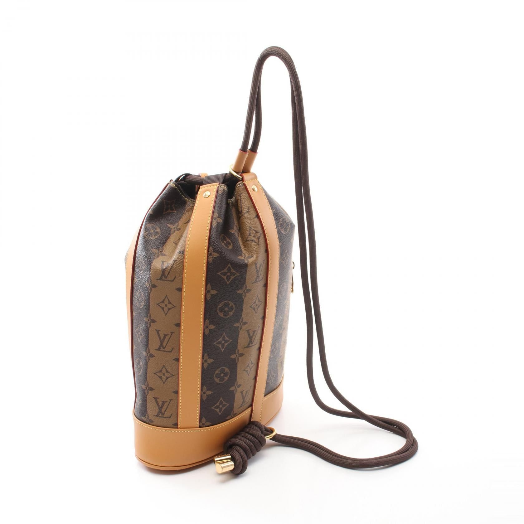 Louis Vuitton Louis Vuitton Louis Vuitton * Nigo Randonne Messenger Monogram Stripe Shoulder Bag Leather Brown Size ONE SIZE - 2 Thumbnail
