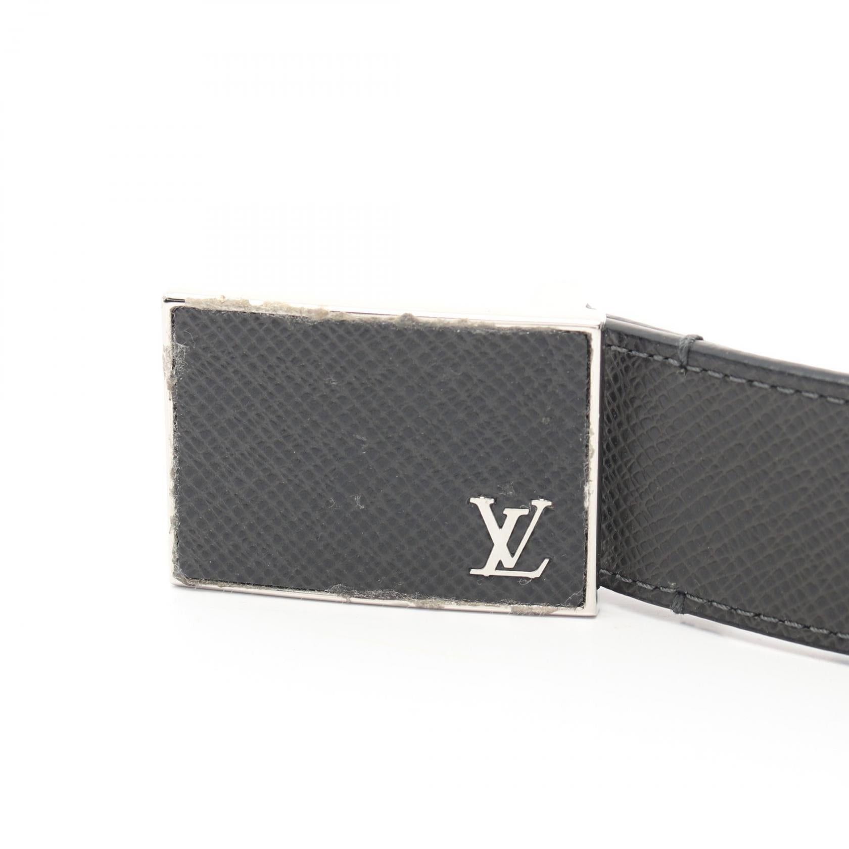 Louis Vuitton Louis Vuitton Ceinture Metropole Taiga Belt Leather Black Size ONE SIZE - 2 Thumbnail