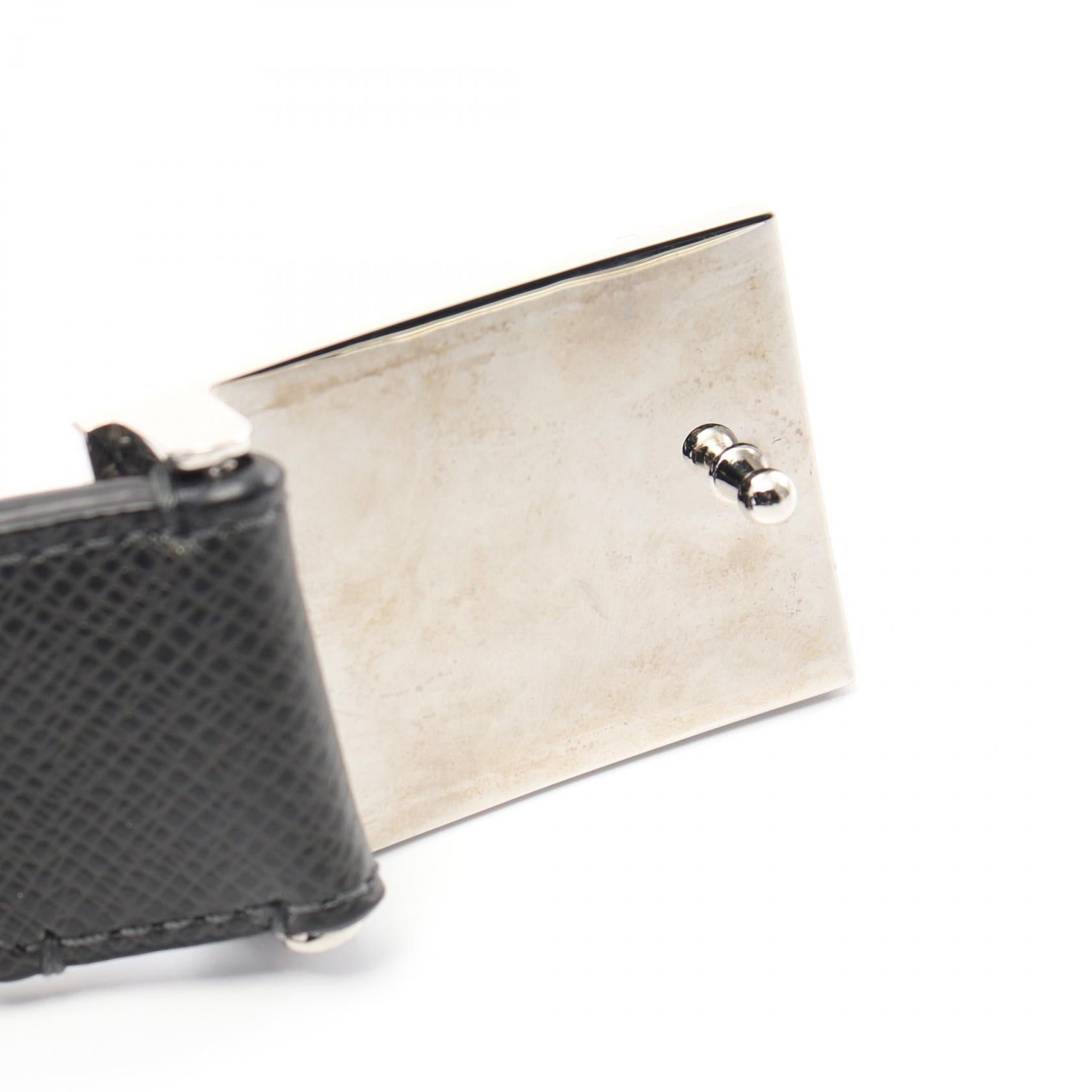 Louis Vuitton Louis Vuitton Ceinture Metropole Taiga Belt Leather Black Size ONE SIZE - 8 Thumbnail