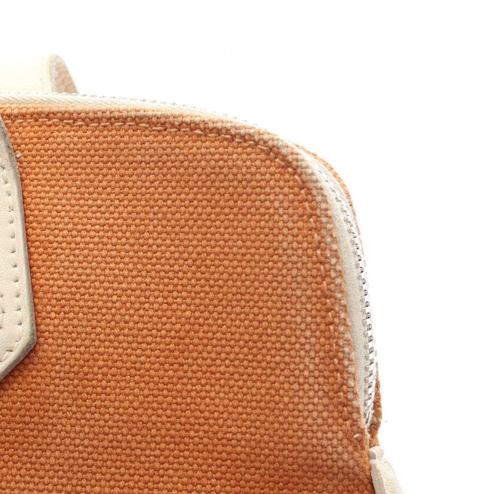 Hermes Hermes Sack Eboue Pm Handbag Canvas Leather Light Brown White Silver Hardware □J Carved Stamp Size ONE SIZE - 12 Thumbnail