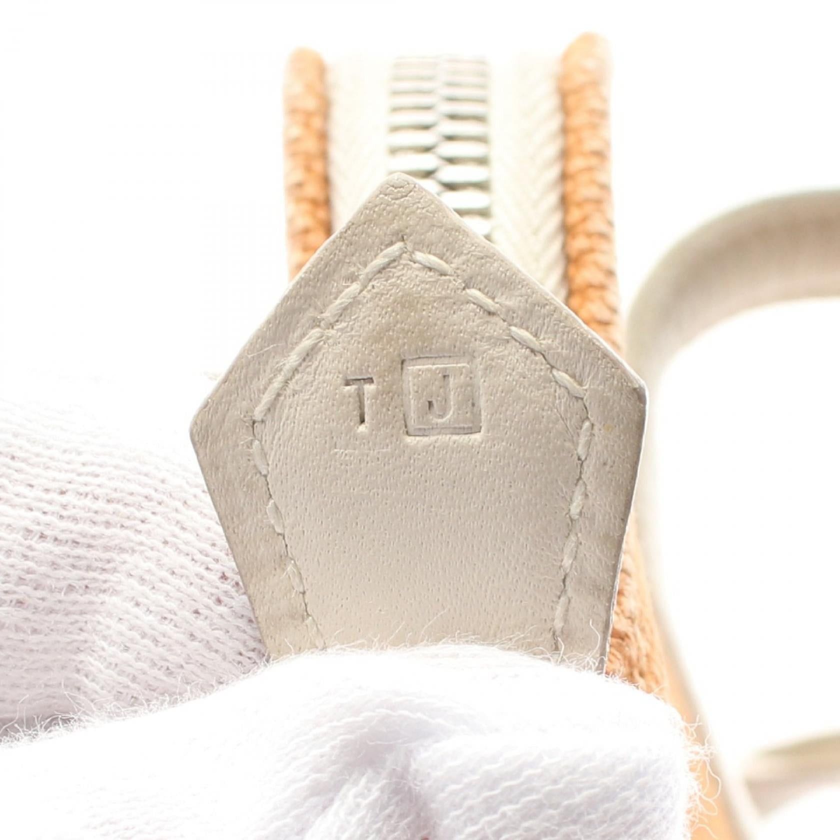 Hermes Hermes Sack Eboue Pm Handbag Canvas Leather Light Brown White Silver Hardware □J Carved Stamp Size ONE SIZE - 5 Thumbnail