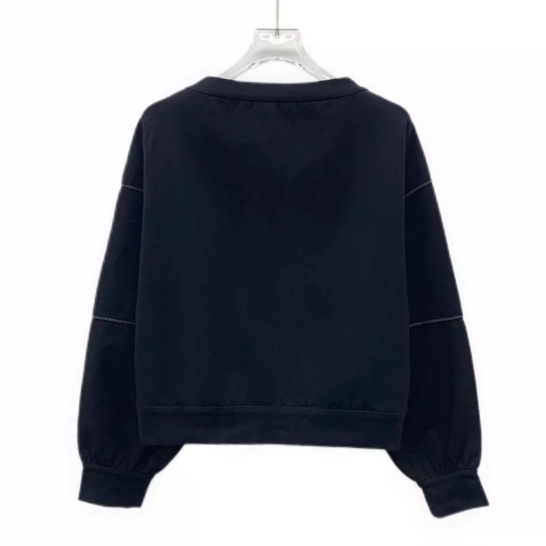 Brunello Cucinelli Brunello Cucinelli Black Long Sleeve Sweatshirt Size US XS / EU 42 / 0 - 2 Thumbnail