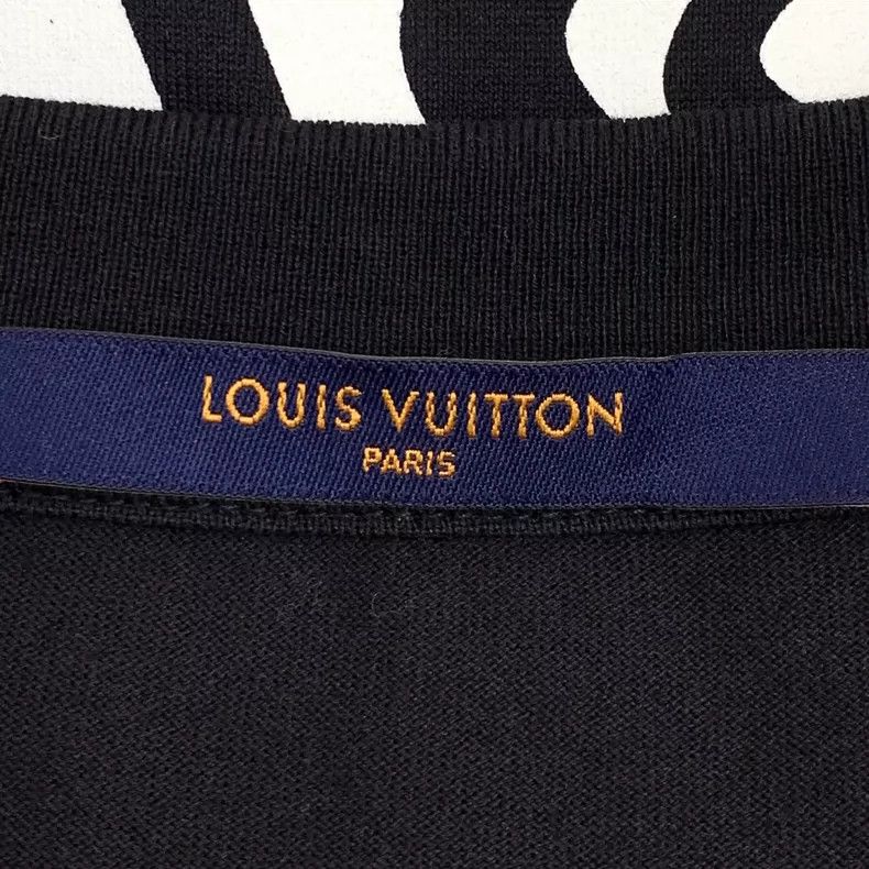 Louis Vuitton Louis Vuitton Black Logo Print Cotton T-Shirt Size US XXL / EU 58 / 5 - 6 Thumbnail