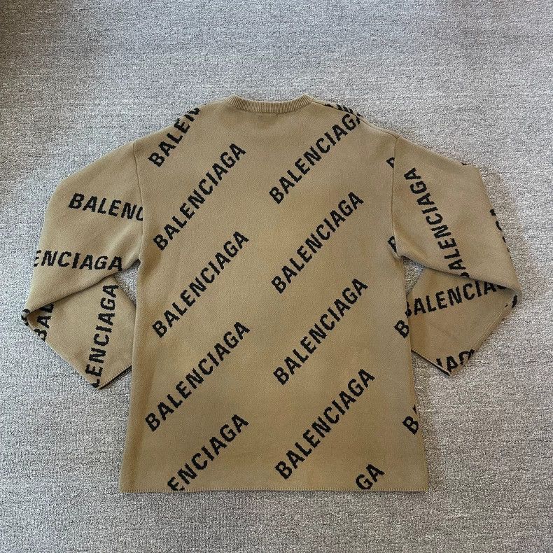 Balenciaga Balenciaga Logo Print Long Sleeve Sweater Size US M / EU 48-50 / 2 - 2 Thumbnail