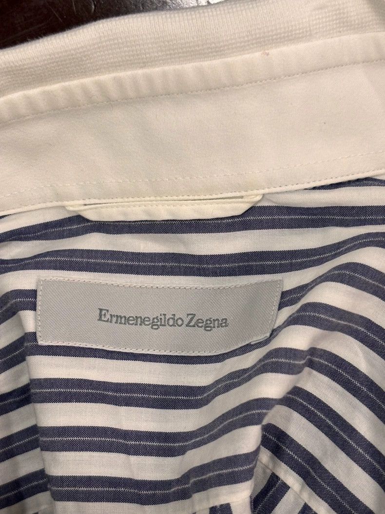 Ermenegildo Zegna Short Sleeve Shirt with Double Collar Size US S / EU 44-46 / 1 - 6 Thumbnail