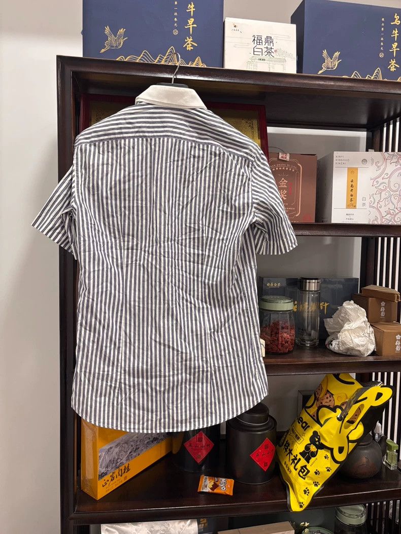 Ermenegildo Zegna Short Sleeve Shirt with Double Collar Size US S / EU 44-46 / 1 - 2 Thumbnail
