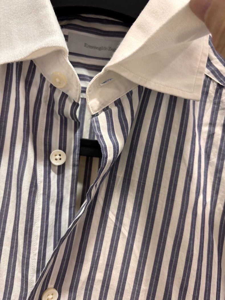Ermenegildo Zegna Short Sleeve Shirt with Double Collar Size US S / EU 44-46 / 1 - 3 Thumbnail