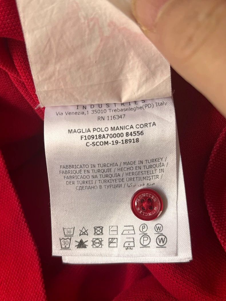 Moncler Moncler Red Polo Shirt Size L Size US L / EU 52-54 / 3 - 5 Thumbnail
