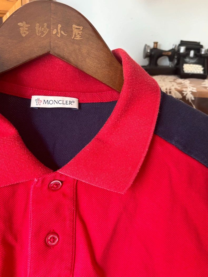 Moncler Moncler Red Polo Shirt Size L Size US L / EU 52-54 / 3 - 4 Thumbnail