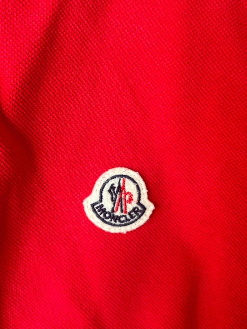 Moncler Moncler Red Polo Shirt Size L Size US L / EU 52-54 / 3 - 3 Thumbnail