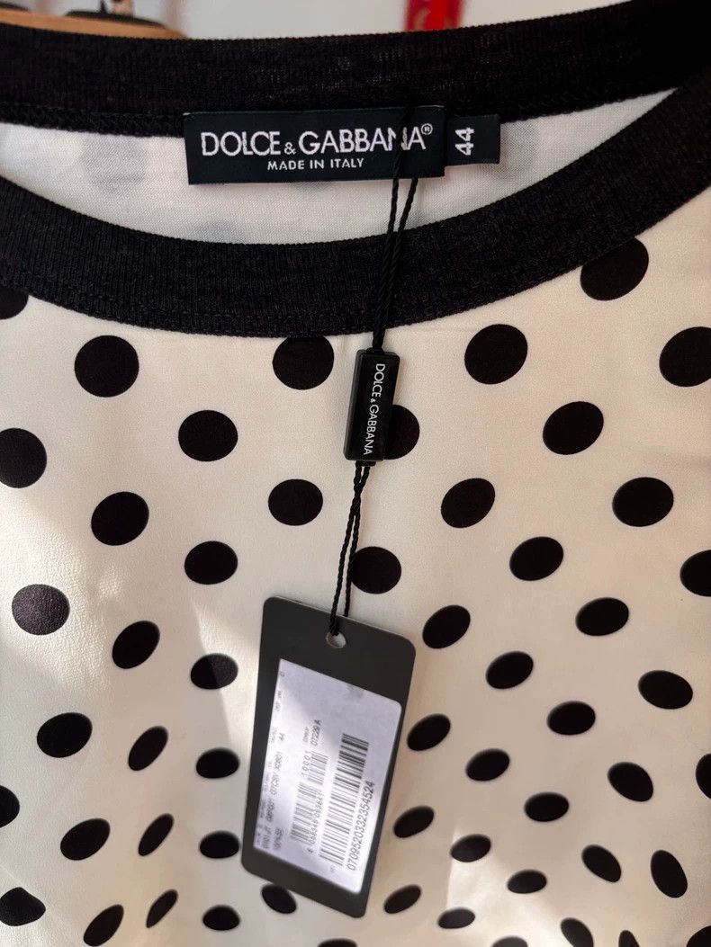 Dolce & Gabbana Dolce Gabbana Polka Dot Silk Top Size US L / EU 52-54 / 3 - 3 Thumbnail