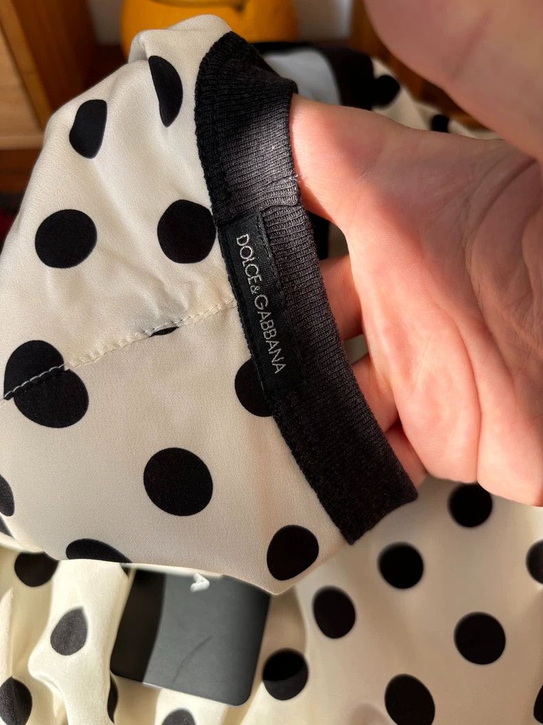 Dolce & Gabbana Dolce Gabbana Polka Dot Silk Top Size US L / EU 52-54 / 3 - 4 Thumbnail