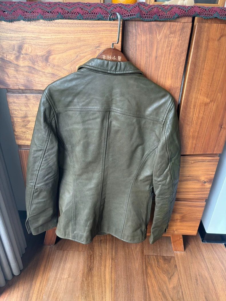 Dolce & Gabbana Dolce Gabbana Leather Jacket in Olive Green Size US M / EU 48-50 / 2 - 2 Thumbnail