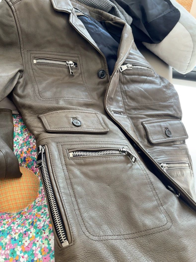 Dolce & Gabbana Dolce Gabbana Leather Jacket in Olive Green Size US M / EU 48-50 / 2 - 9 Thumbnail