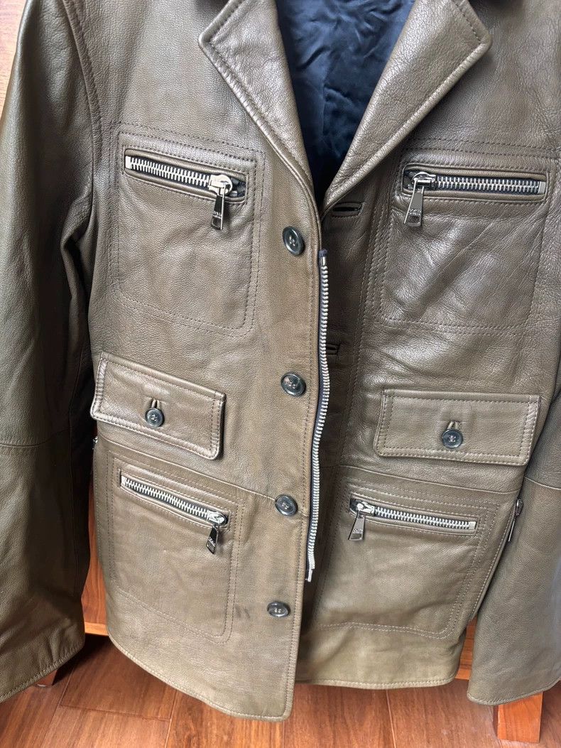 Dolce & Gabbana Dolce Gabbana Leather Jacket in Olive Green Size US M / EU 48-50 / 2 - 3 Thumbnail
