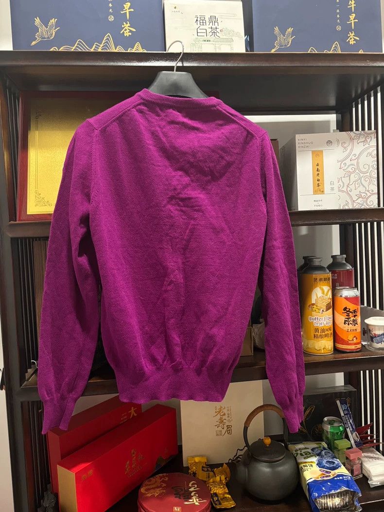 Moncler Moncler V-Neck Sweater in Vibrant Purple Size US L / EU 52-54 / 3 - 2 Thumbnail