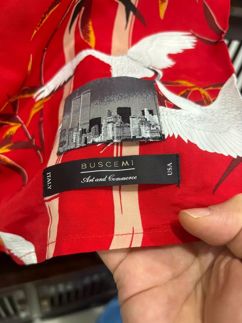 Balenciaga Red Short Sleeve Shirt with Crane Design Size US L / EU 52-54 / 3 - 5 Thumbnail