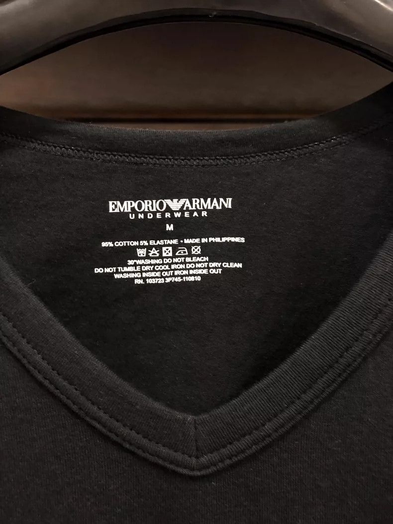 Emporio Armani Armani Lycra Fabric Black T-Shirt Size US M / EU 48-50 / 2 - 5 Thumbnail