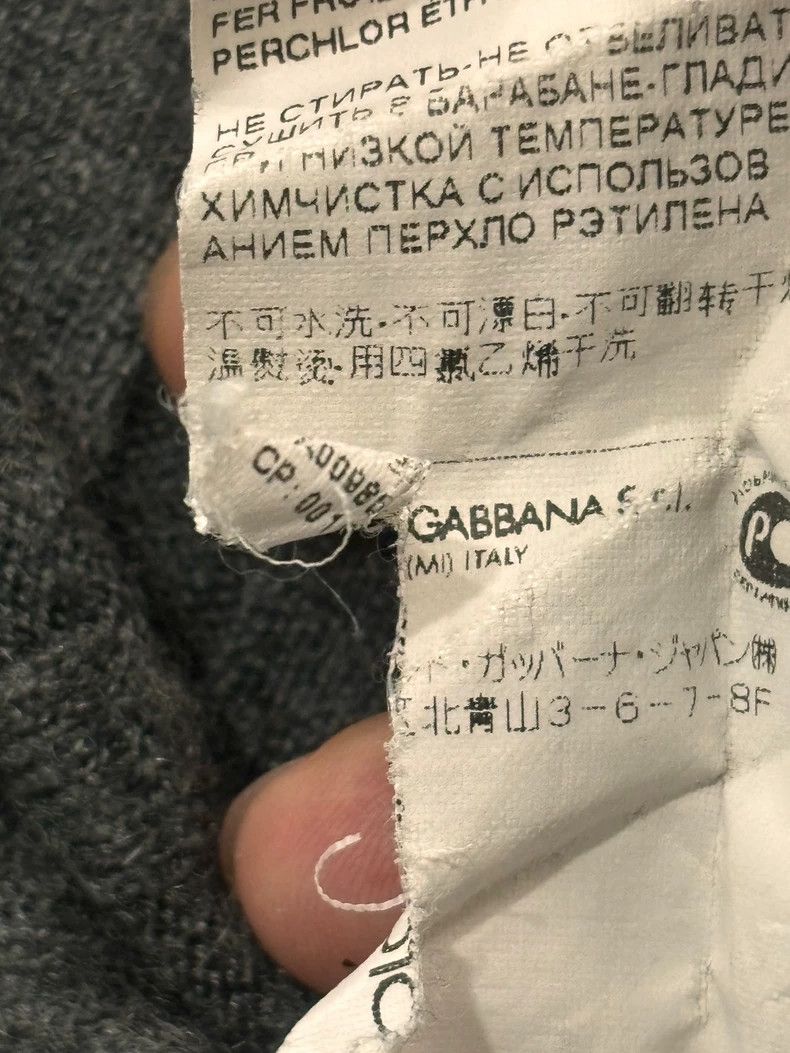 Dolce & Gabbana Gray Ribbed V-Neck Sweater for Men Size US XXL / EU 58 / 5 - 6 Thumbnail