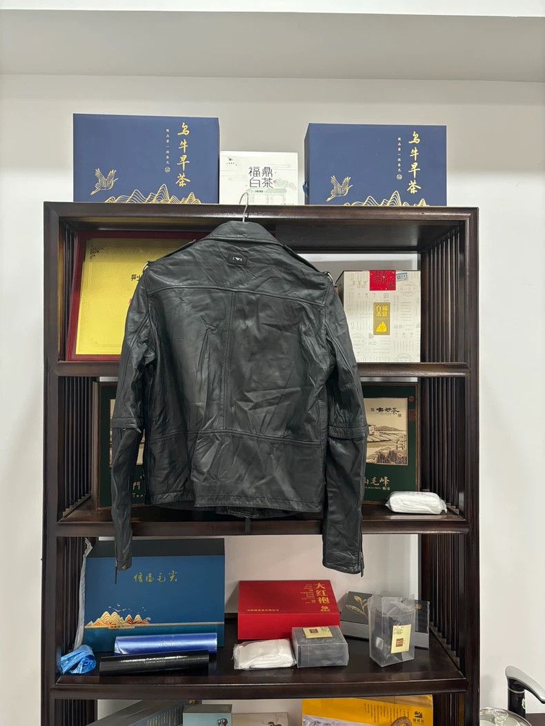 Emporio Armani Emporio Armani Goat Leather Motorcycle Jacket Size US M / EU 48-50 / 2 - 2 Thumbnail