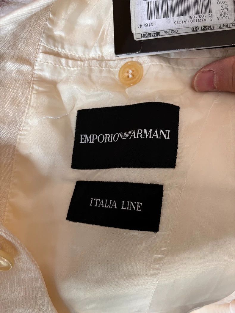 Emporio Armani EA Armani Linen Blazer Made in Italy Size US M / EU 48-50 / 2 - 4 Thumbnail
