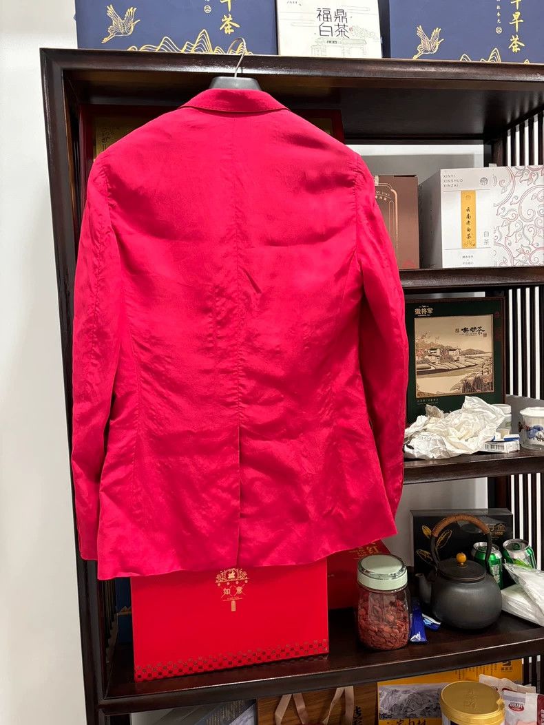 Lanvin Lanvin Pink Suit Jacket with Silk-like Fabric Size US L / EU 52-54 / 3 - 2 Thumbnail