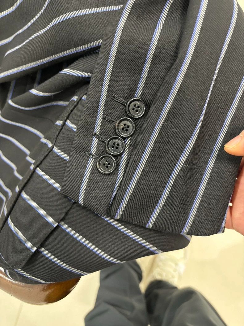 Lanvin Lanvin Wool Single Button Striped Suit Size US L / EU 52-54 / 3 - 8 Thumbnail