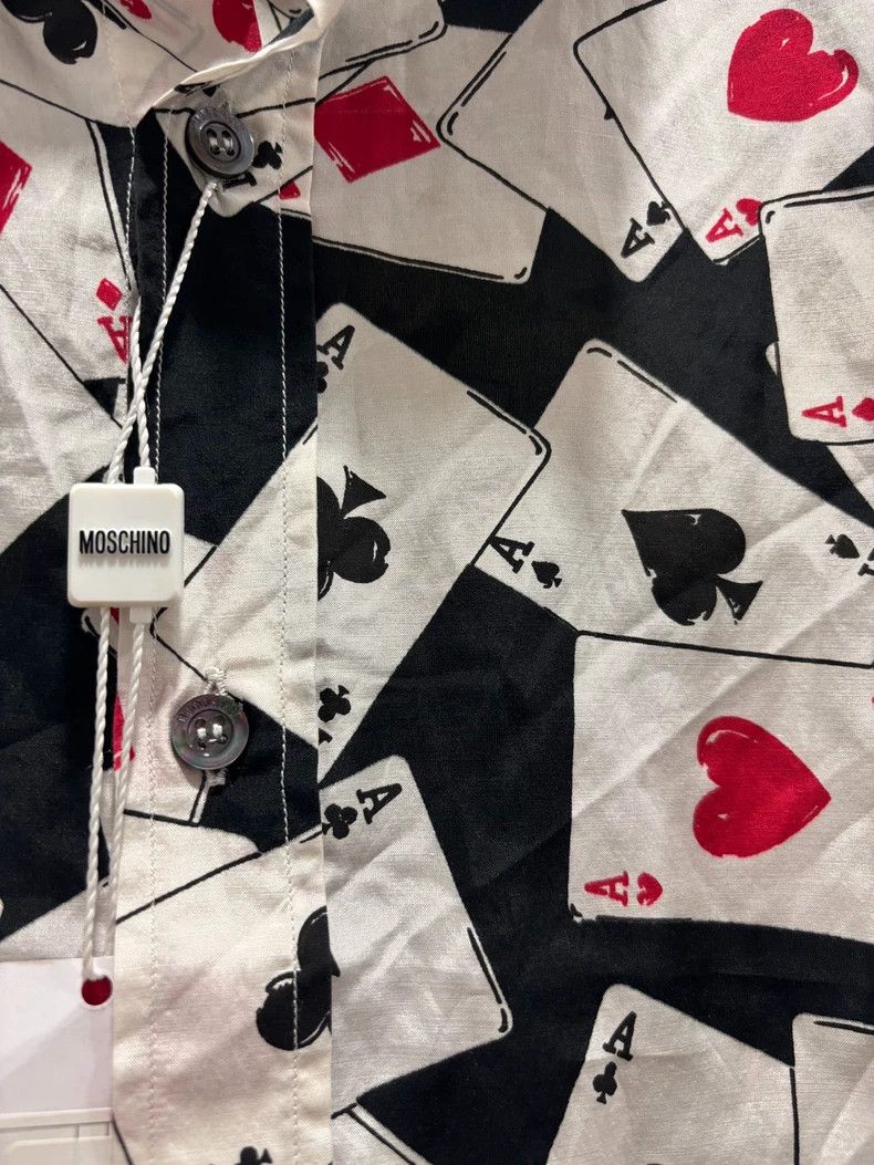 Moschino Moschino Short Sleeve Silk Shirt with Cards Size US M / EU 48-50 / 2 - 3 Thumbnail