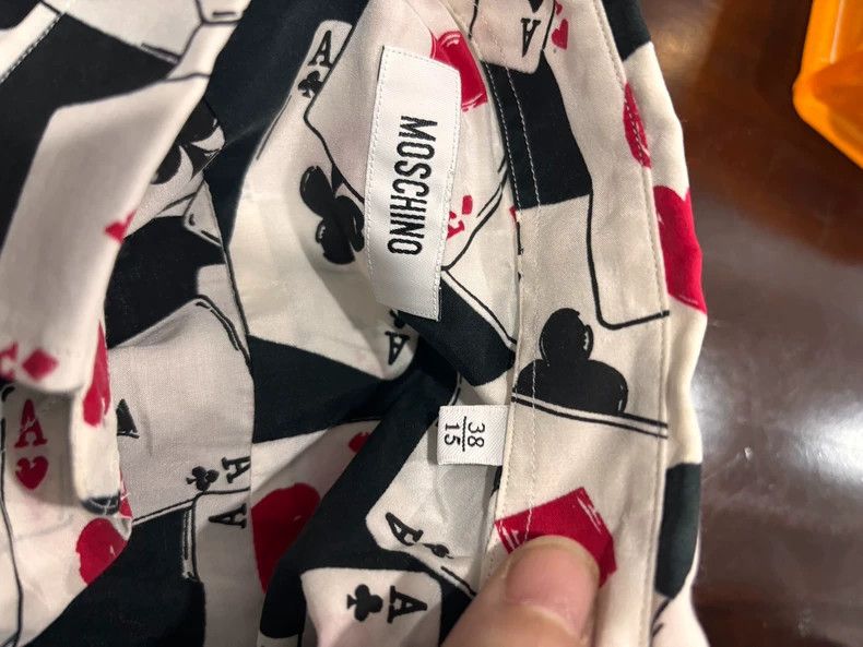 Moschino Moschino Short Sleeve Silk Shirt with Cards Size US M / EU 48-50 / 2 - 4 Thumbnail