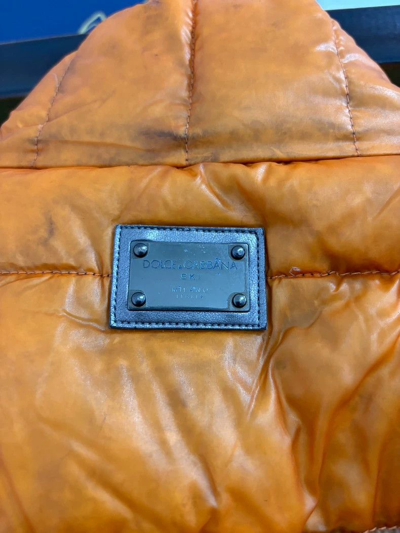 Dolce & Gabbana Orange Puffer Jacket with Half-Transparent Fabric Size US L / EU 52-54 / 3 - 3 Thumbnail
