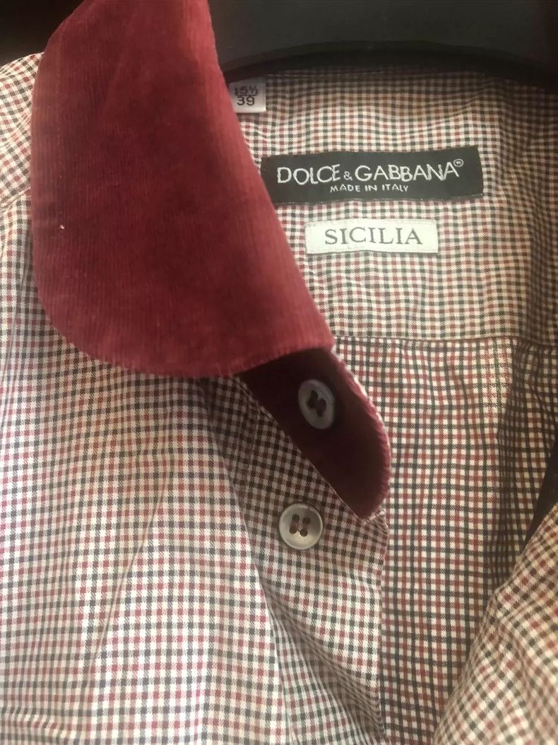Dolce & Gabbana Long Sleeve Shirt with Corduroy Collar Size US L / EU 52-54 / 3 - 3 Thumbnail