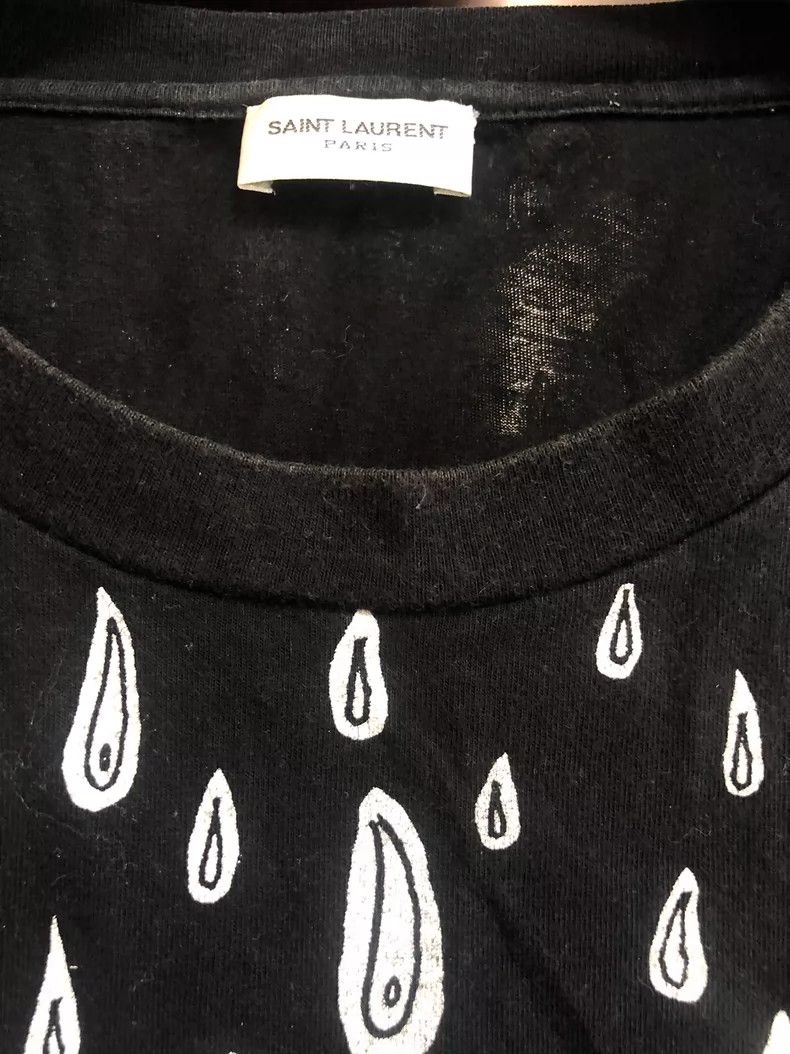 Saint Laurent Paris Black Shirt with Raindrop Pattern Size US M / EU 48-50 / 2 - 5 Thumbnail