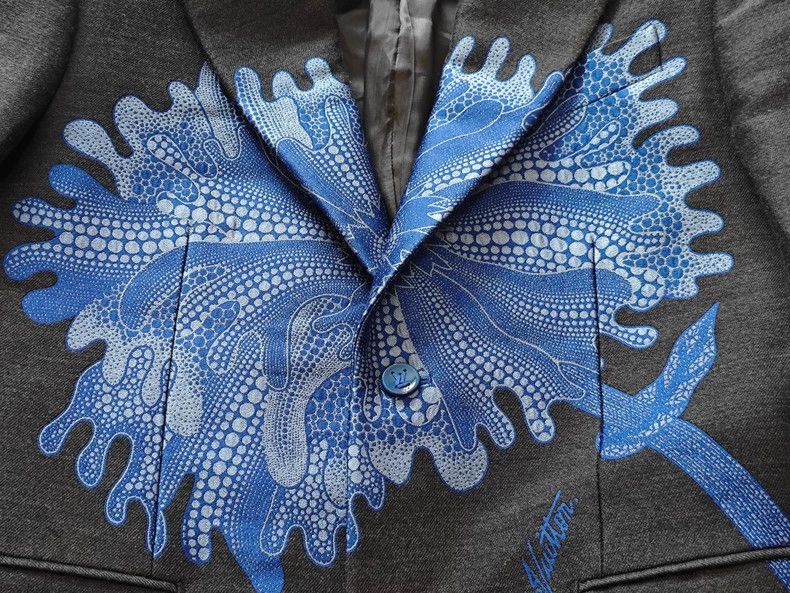 Louis Vuitton Louis Vuitton Gray Floral Embroidered Suit Jacket Size US M / EU 48-50 / 2 - 3 Thumbnail
