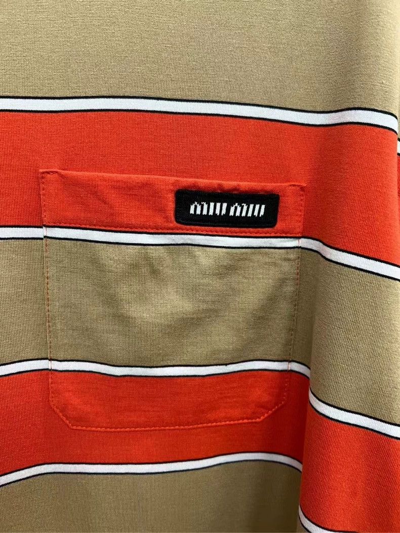 Miu Miu Miu Miu Orange Green Striped Long Sleeve Top Size US M / EU 48-50 / 2 - 3 Thumbnail