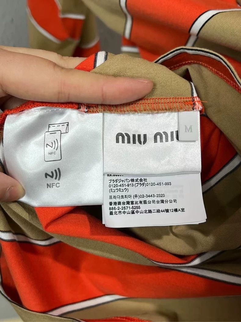 Miu Miu Miu Miu Orange Green Striped Long Sleeve Top Size US M / EU 48-50 / 2 - 4 Thumbnail
