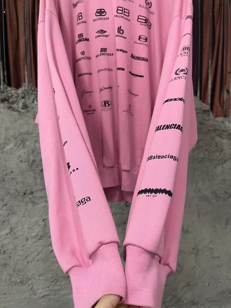 Balenciaga Balenciaga Pink Logo Hoodie with Minor Stains Size US M / EU 48-50 / 2 - 5 Thumbnail