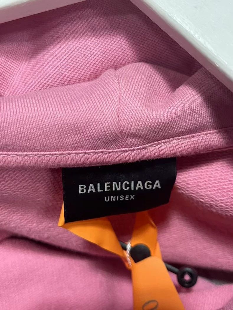 Balenciaga Balenciaga Pink Logo Hoodie with Minor Stains Size US M / EU 48-50 / 2 - 7 Thumbnail