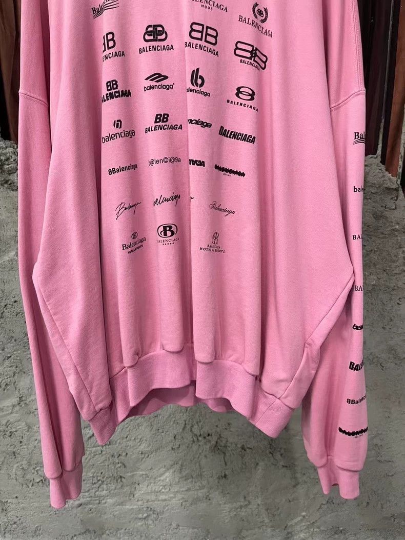 Balenciaga Balenciaga Pink Logo Hoodie with Minor Stains Size US M / EU 48-50 / 2 - 4 Thumbnail