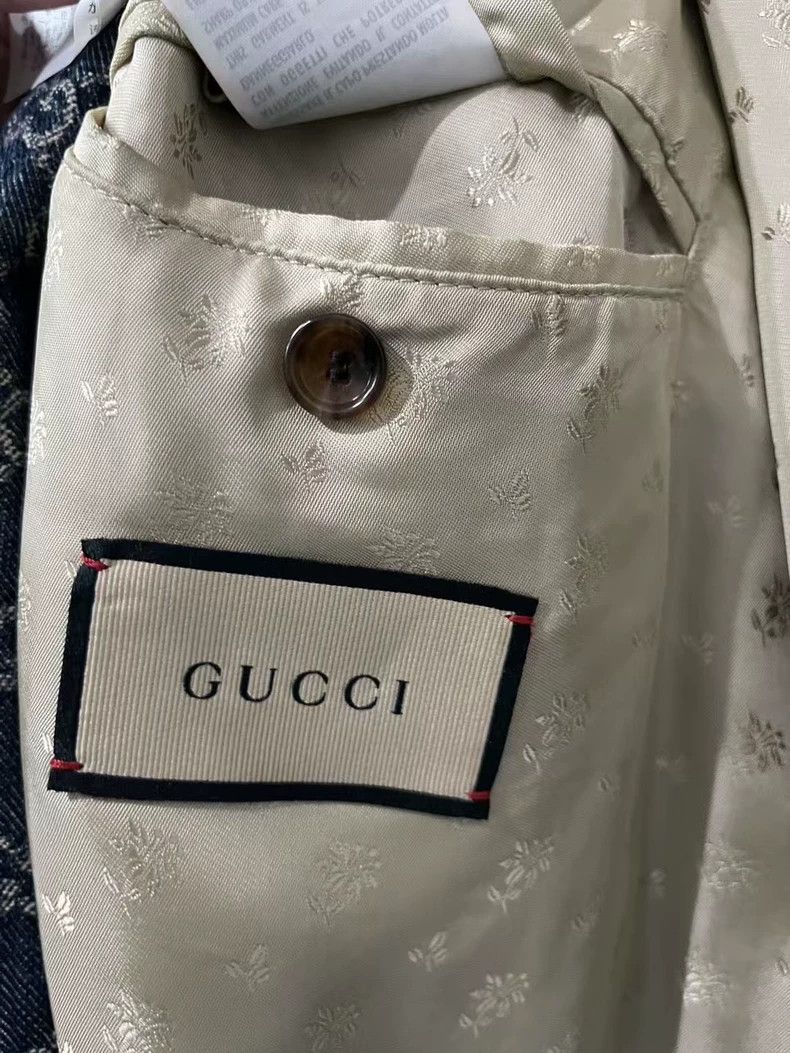 Gucci Gucci Retro Denim Jacket with Leather Accents Size US M / EU 48-50 / 2 - 7 Thumbnail