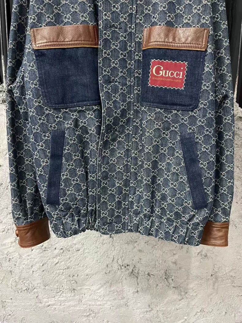Gucci Gucci Retro Denim Jacket with Leather Accents Size US M / EU 48-50 / 2 - 4 Thumbnail