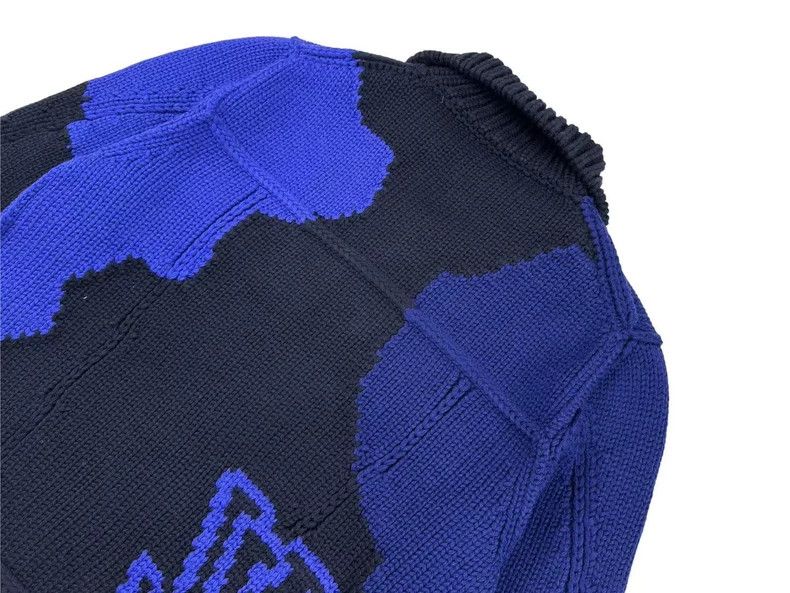 Louis Vuitton Louis Vuitton Black Blue Knit Sweater Jacket Size US L / EU 52-54 / 3 - 5 Thumbnail