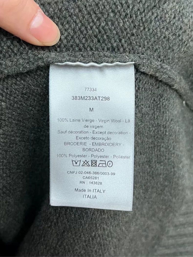 Dior Dior Olive Green Wool Cardigan with Logo Size US M / EU 48-50 / 2 - 4 Thumbnail