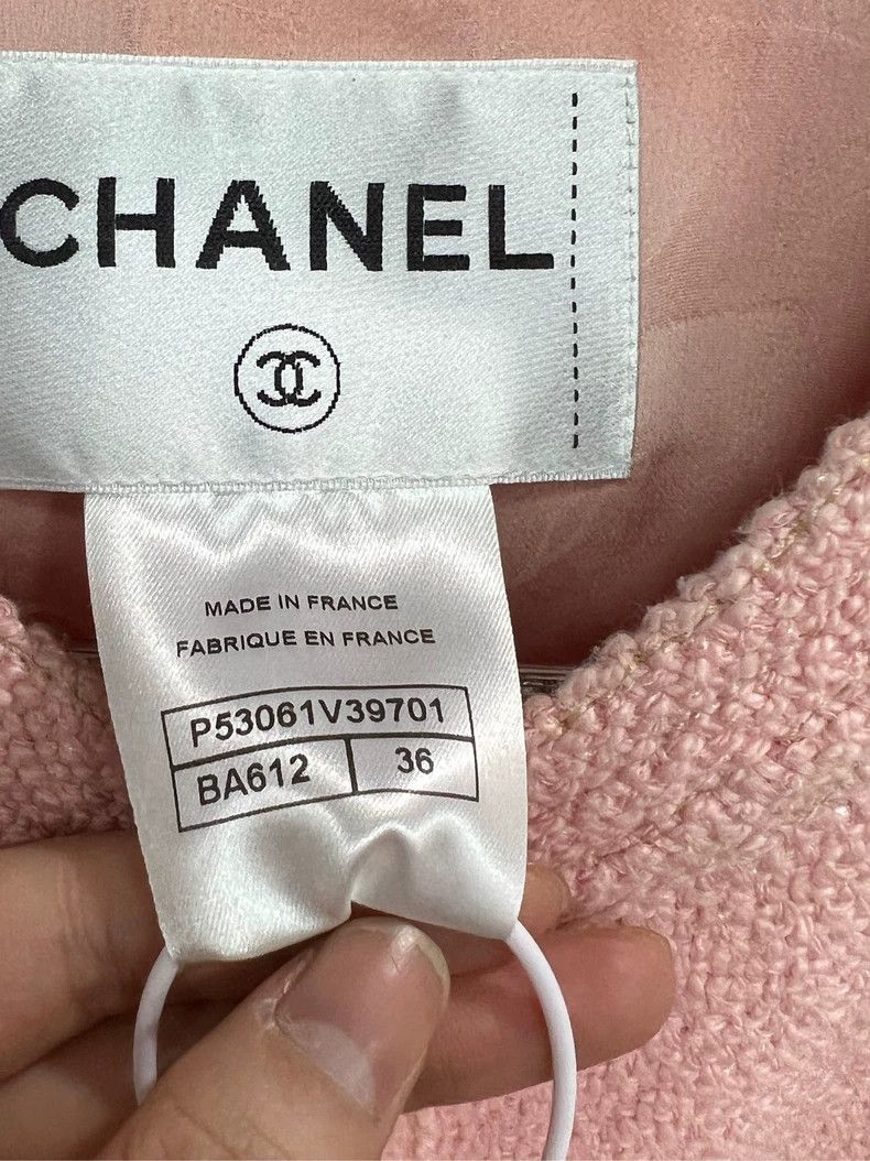 Chanel Chanel Pink Textured Knit Jacket Size US S / EU 44-46 / 1 - 4 Thumbnail
