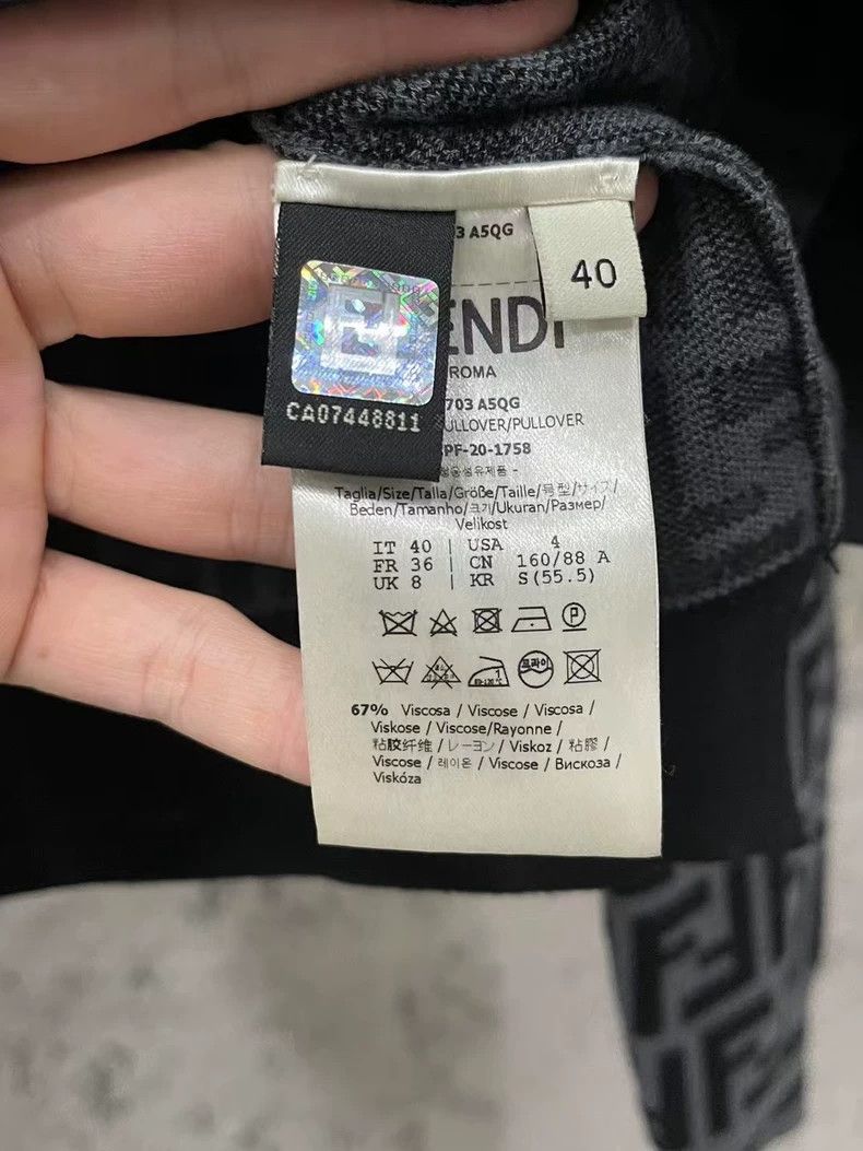 Fendi Fendi Black Gray Short Sweater with Logo Size US M / EU 48-50 / 2 - 5 Thumbnail