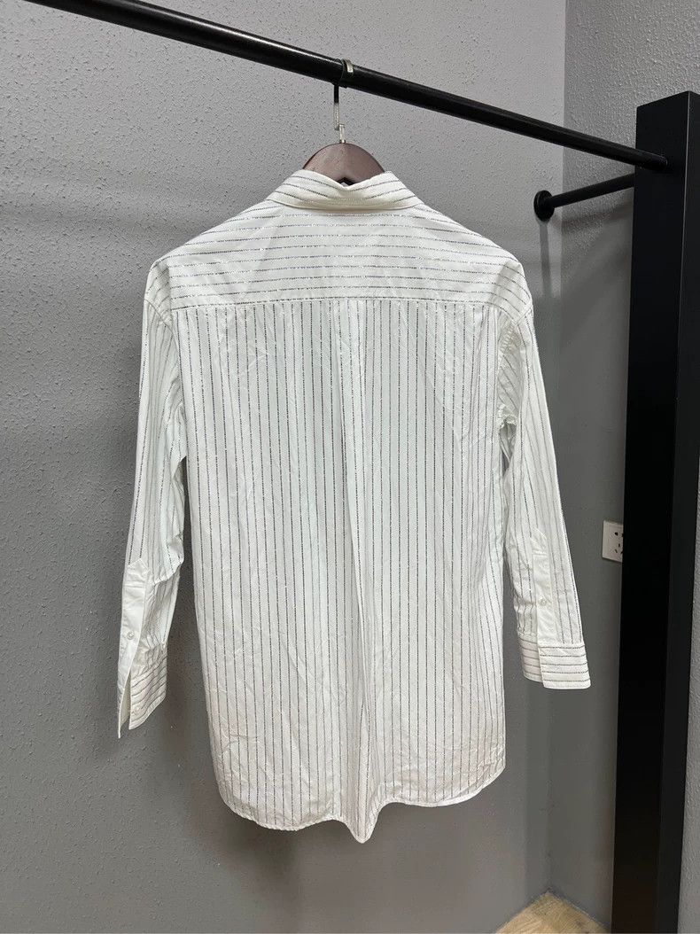 Alexander Wang Alexander Wang White Striped Shine Shirt Size US XXS / EU 40 - 2 Thumbnail