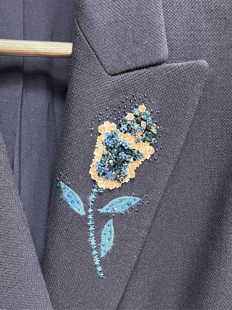 Dior Dior Midnight Blue Embroidered Vest Dress Size US S / EU 44-46 / 1 - 3 Thumbnail