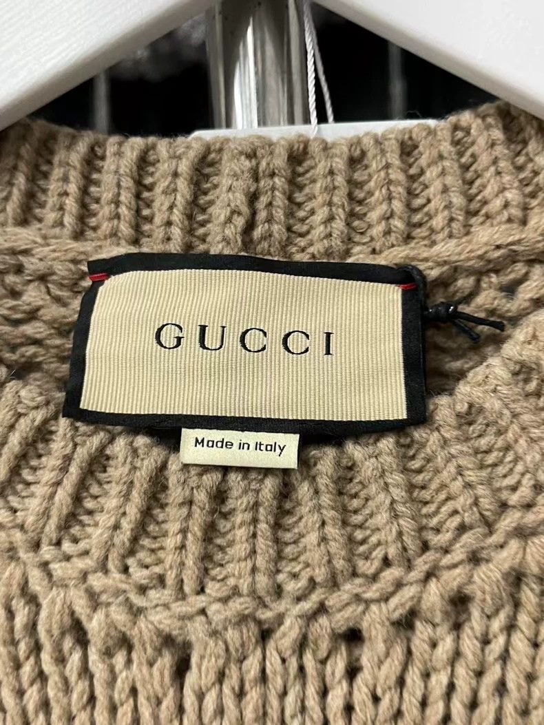Gucci Gucci Logo Knit Sweater in Light Brown Size US XL / EU 56 / 4 - 6 Thumbnail