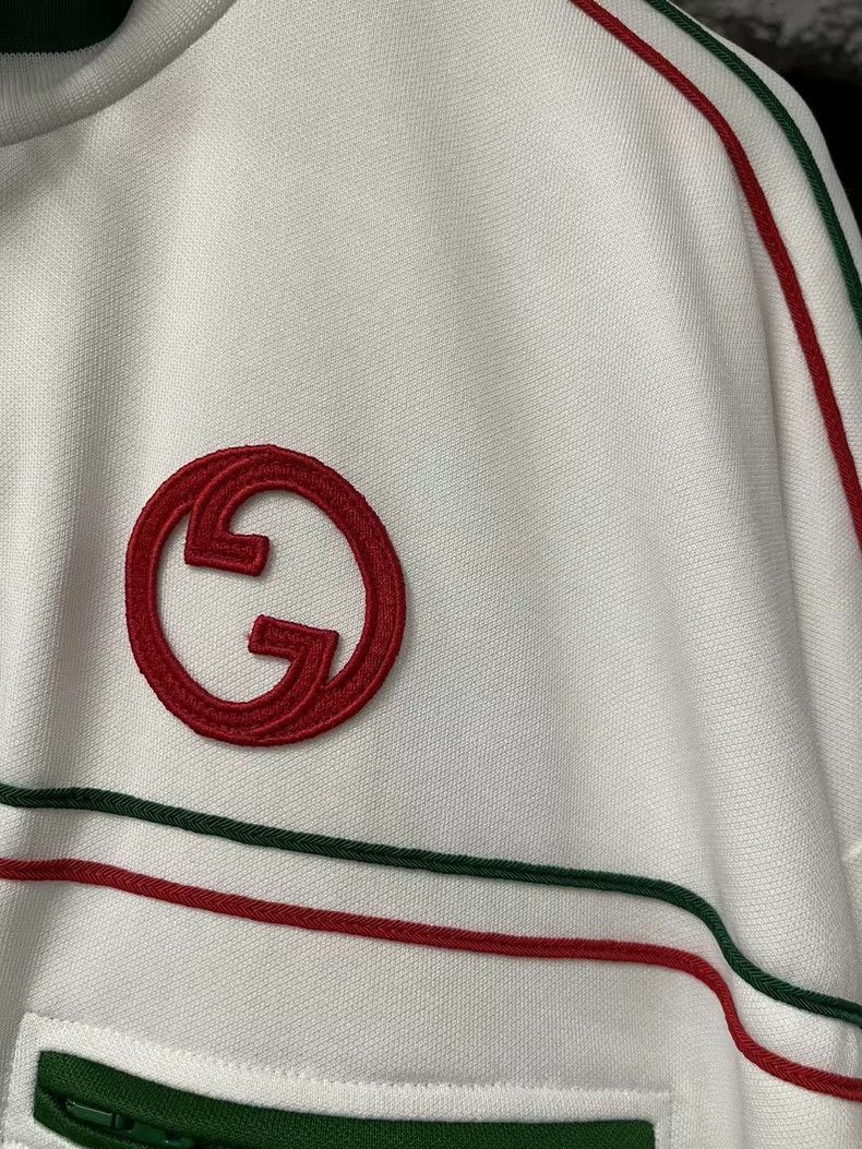 Gucci Gucci Red Green Striped Logo Jacket Size US L / EU 52-54 / 3 - 2 Thumbnail