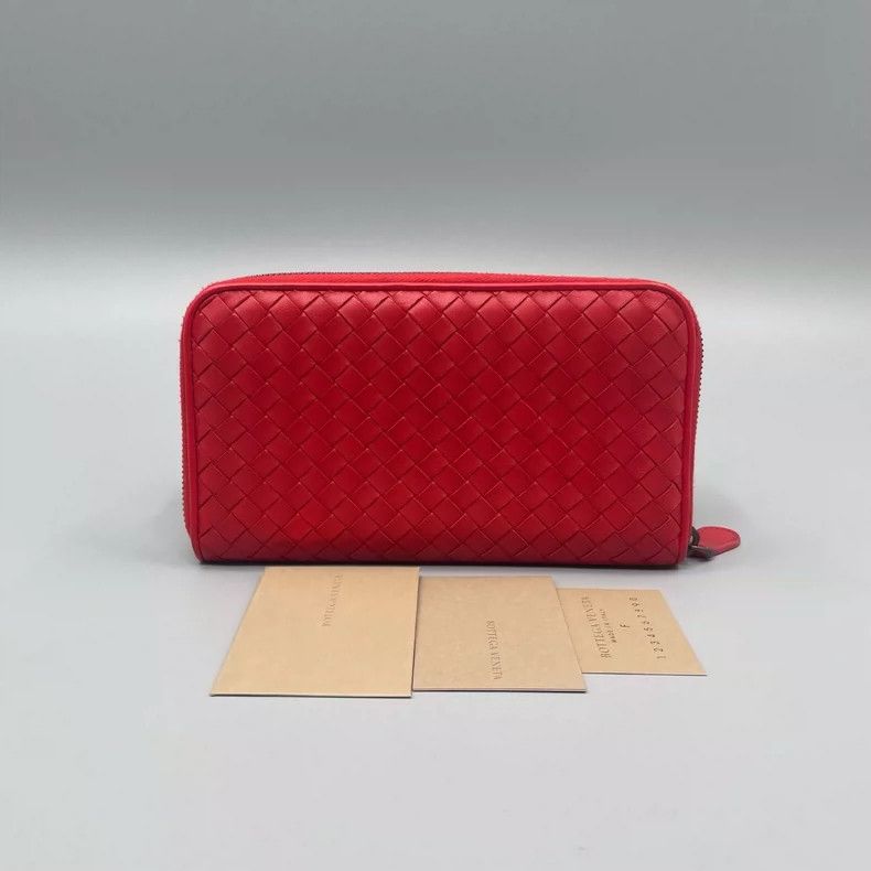 BV Red Braided Long Wallet