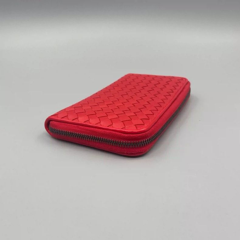 BV Red Braided Long Wallet
